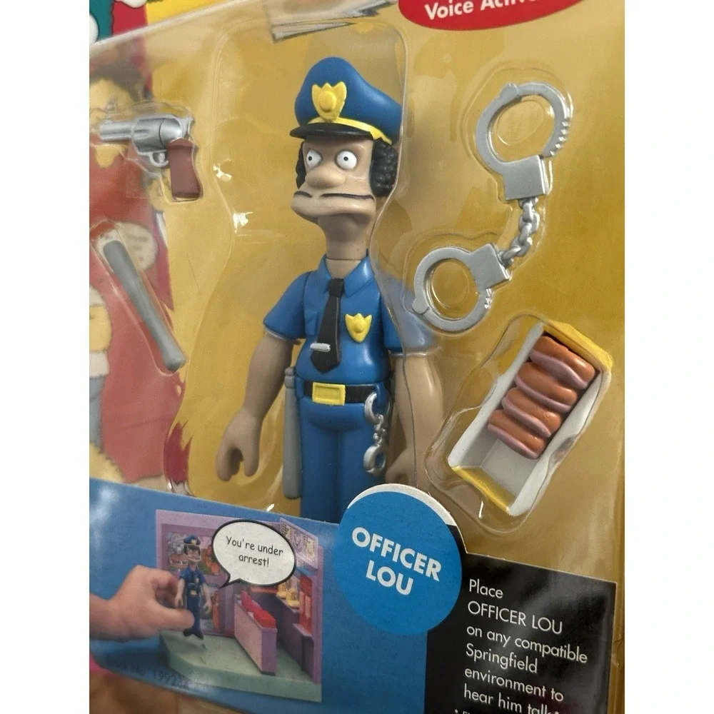 Simpsons Officer Lou Action Figure Series 7 Playmates‎ New Sealed Card Vintage